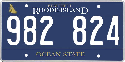 RI license plate 982824