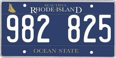 RI license plate 982825