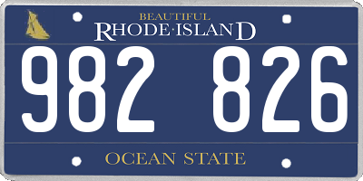 RI license plate 982826