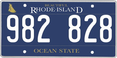 RI license plate 982828