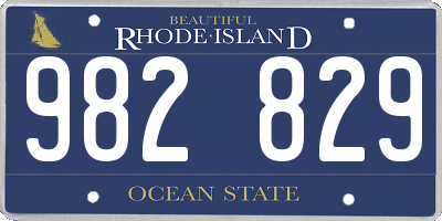 RI license plate 982829