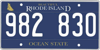 RI license plate 982830