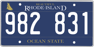 RI license plate 982831