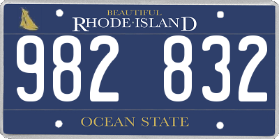 RI license plate 982832