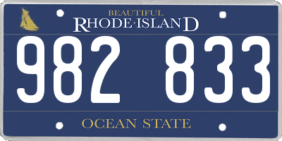 RI license plate 982833