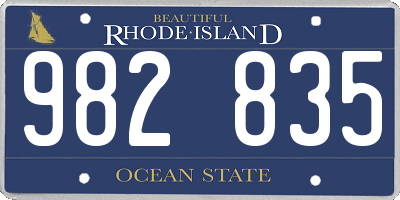 RI license plate 982835