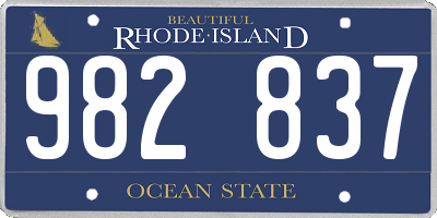 RI license plate 982837