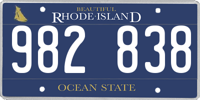 RI license plate 982838