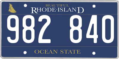 RI license plate 982840