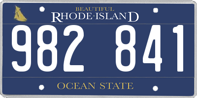 RI license plate 982841