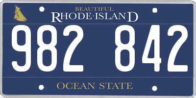 RI license plate 982842