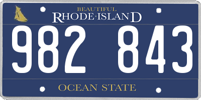 RI license plate 982843