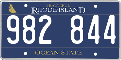 RI license plate 982844