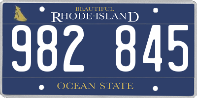 RI license plate 982845