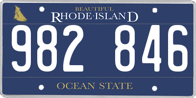 RI license plate 982846