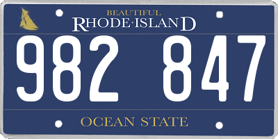 RI license plate 982847