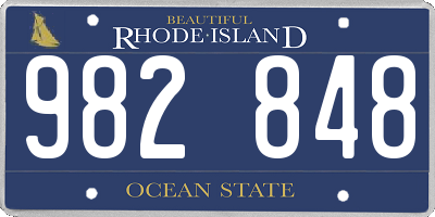 RI license plate 982848