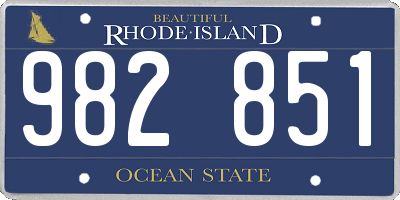 RI license plate 982851