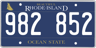 RI license plate 982852