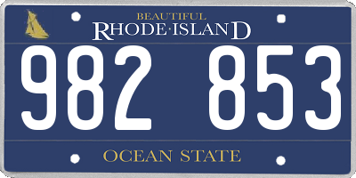 RI license plate 982853