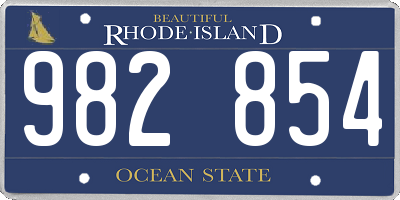 RI license plate 982854