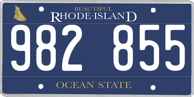 RI license plate 982855