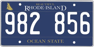 RI license plate 982856