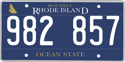 RI license plate 982857