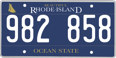 RI license plate 982858