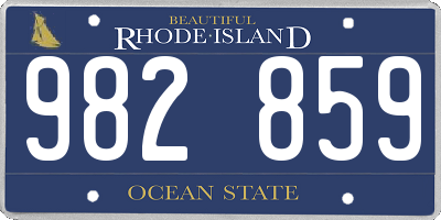 RI license plate 982859