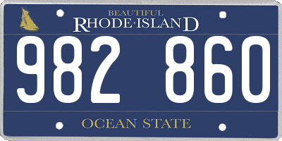 RI license plate 982860