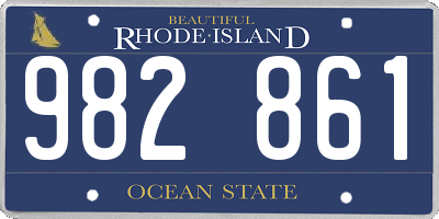 RI license plate 982861