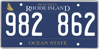 RI license plate 982862