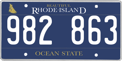 RI license plate 982863