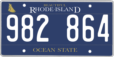 RI license plate 982864