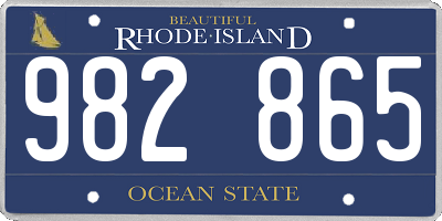 RI license plate 982865