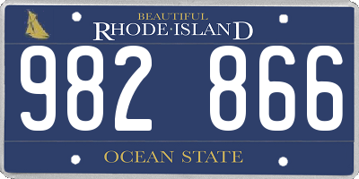 RI license plate 982866