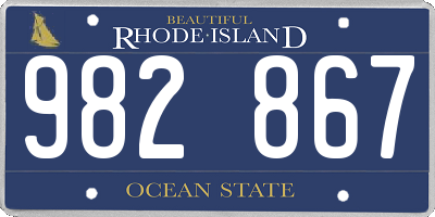 RI license plate 982867