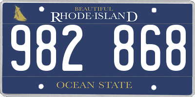 RI license plate 982868