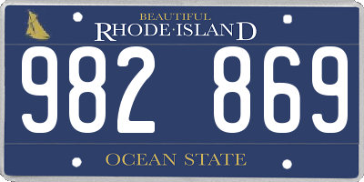 RI license plate 982869