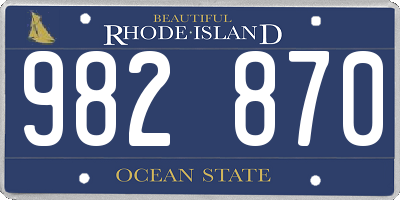 RI license plate 982870