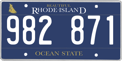 RI license plate 982871