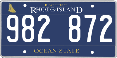 RI license plate 982872