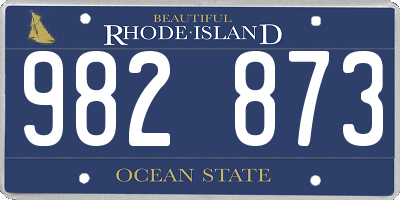 RI license plate 982873