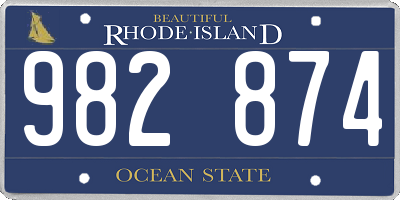 RI license plate 982874