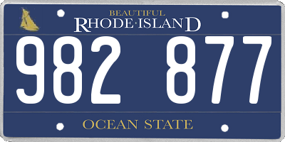 RI license plate 982877