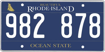 RI license plate 982878