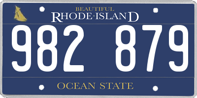 RI license plate 982879