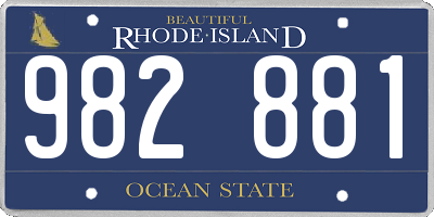 RI license plate 982881