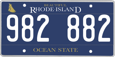 RI license plate 982882